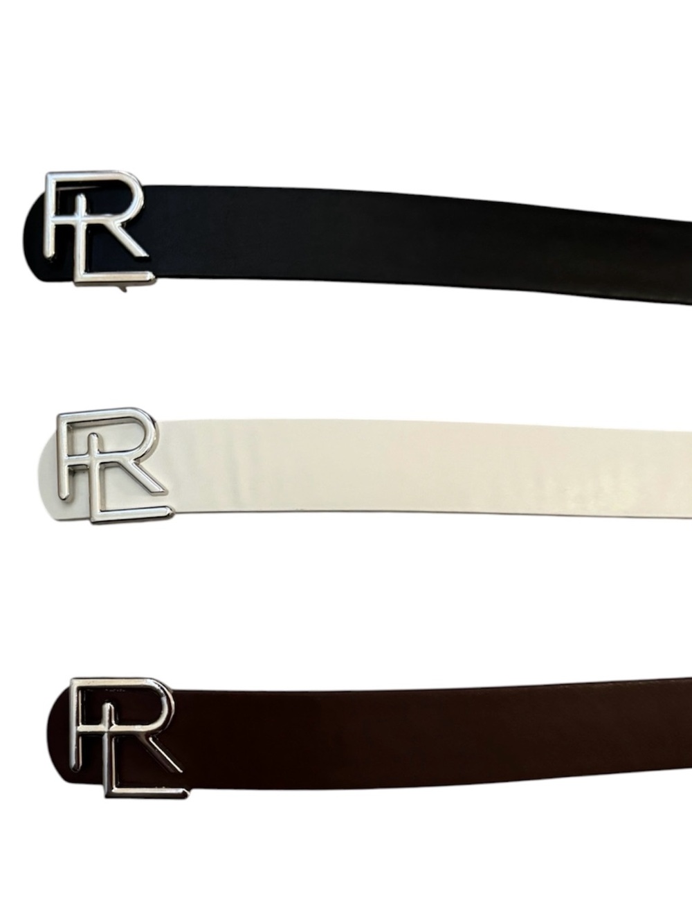 Ralph Lauren Belts Set of 3 Black, Brown, White